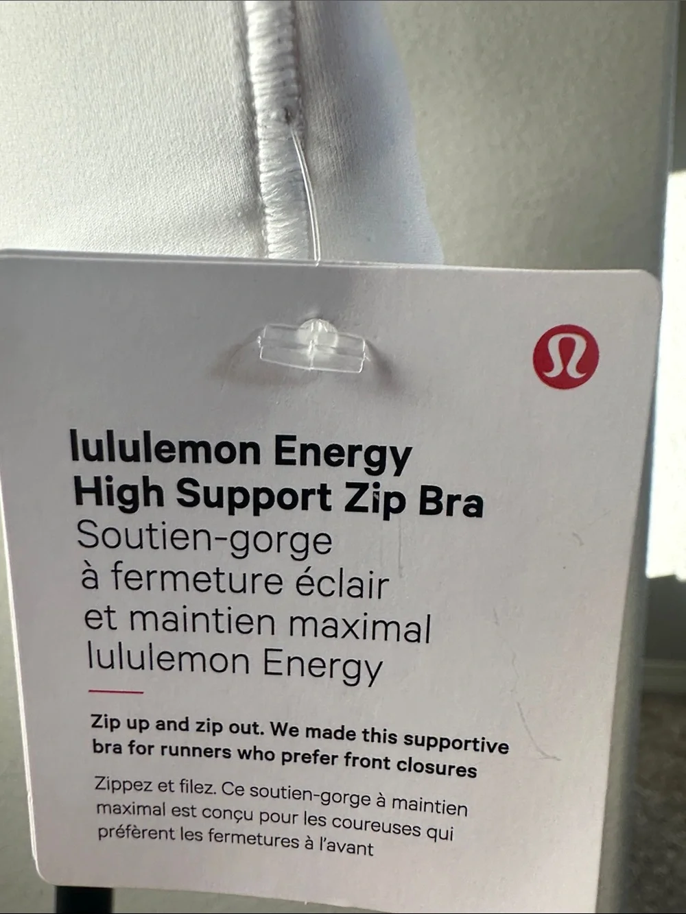 lululemon athletica White Front-Zip Sports Bra with Crisscross Straps